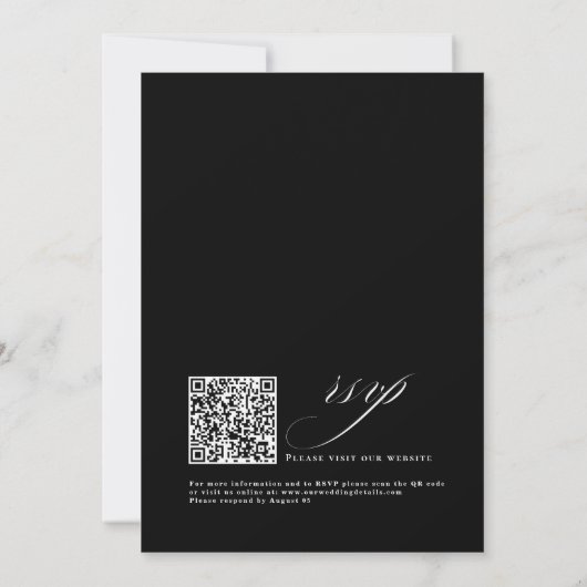 Romantic Script Calligraphy Simple & Chic Wedding 招待状 (裏面)