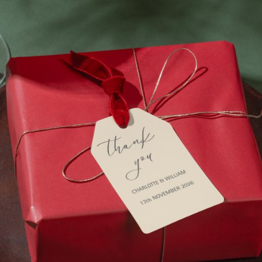 Romantic Script Classic Wedding Favor Tag ギフトタグ