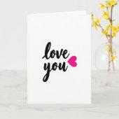 Romantic Script Love You Heart Foil Card カード (黄色い花)