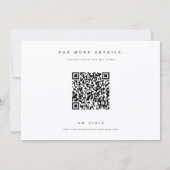 Romantic Script Photo QR Code Wedding 招待状 (裏面)