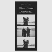 Romantic Script Photo Strip Magnetic Black Wedding (正面)
