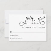 Romantic Script Typography Minimalist Wedding RSVP (正面)