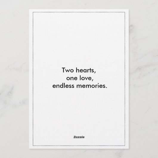 Romantic Script Wedding Invitation – Customizable 招待状 (裏面)