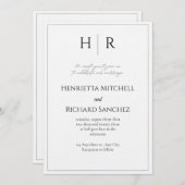 Romantic Script Wedding Invitation – Customizable 招待状 (正面/裏面)