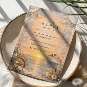 Romantic Seaside Cruise Wedding 出欠カード