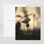 Romantic Sepia Flower – Botanical Fantasy Thanks ポストカード (正面/裏面)