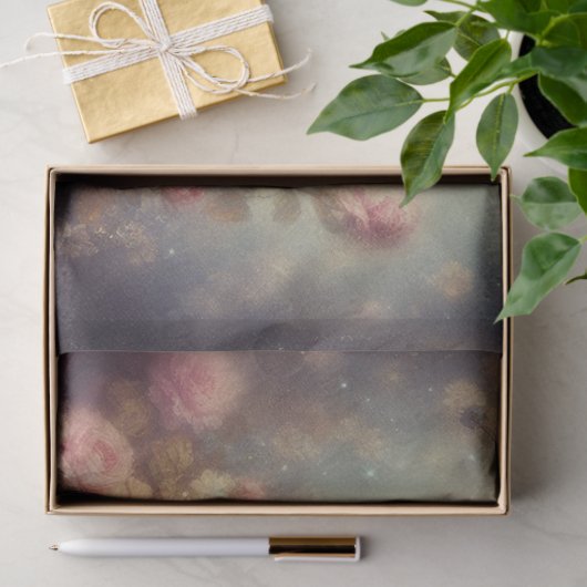 Romantic Shabby Chic Floral Cat Decoupage 薄葉紙 (ギフト)