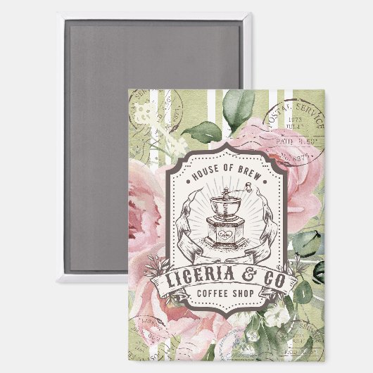 Romantic Shabby Chic French decor Botanical マグネット (正面/裏面)