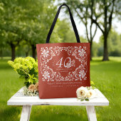 Romantic Shabby Chic Red Rust 40th Anniversary トートバッグ