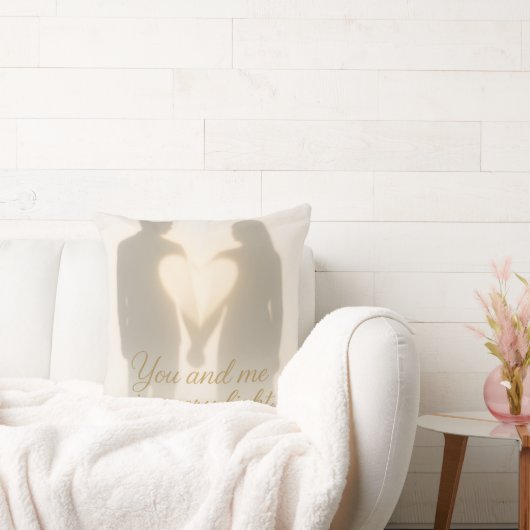Romantic Shadow Couple Heart Throw Pillow | You an クッション (ソファ)