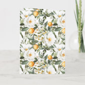 Romantic Sicilian Summer Floral Oranges Wedding カード (裏面)