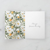 Romantic Sicilian Summer Floral Oranges Wedding カード (内部)