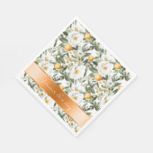 Romantic Sicilian Summer Floral Oranges Wedding スタンダードランチョンナプキン (角)