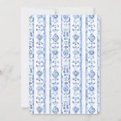 Romantic Sicily Italian Rustic Blue Stripe Wedding 招待状 (裏面)