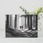Romantic Silhouette Couple Forest Stroll 案内状 (スタンド正面)
