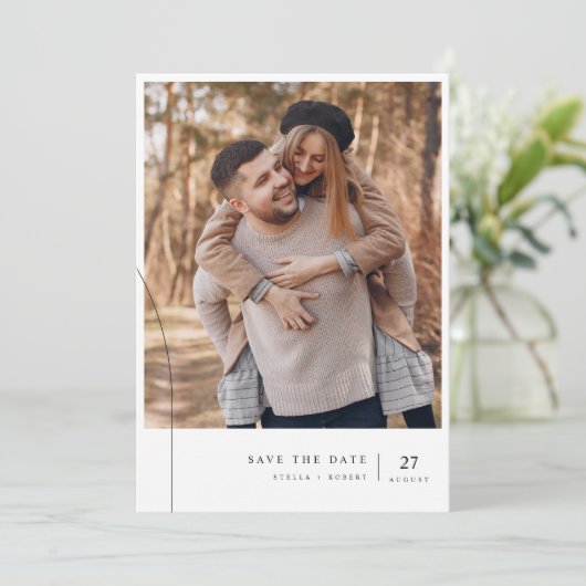 Romantic Simple Typography Photo Wedding 招待状 (スタンド正面)