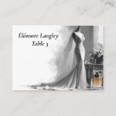 Romantic Sketch Wedding Escort Card with Perfume  プレイスカード (正面)