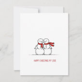 Romantic Snowman Kiss Card – Sweet Christmas Love  シーズンカード (正面)