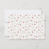 Romantic Soft Floral Blush pink watercolor wedding 出欠カード (裏面)