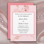 Romantic Soft Pink Rose Bud Wedding Invitation 招待状<br><div class="desc">Romantic Soft Pink Rose Bud Wedding Invitation is a modern style for today's Bride and Groom. Design features a delicate bud of flowers with a pink frame. Other matching stationery is available in this collection.</div>