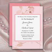 Romantic Soft Pink Rose Bud Wedding Invitation 招待状