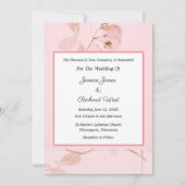 Romantic Soft Pink Rose Bud Wedding Invitation 招待状 (正面)