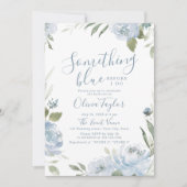 Romantic something blue floral Bridal Shower 招待状 (正面)