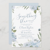 Romantic something blue floral Bridal Shower 招待状 (正面/裏面)