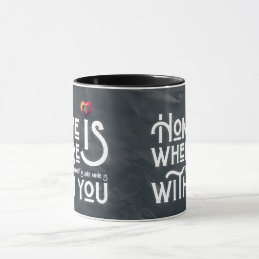 Romantic Soulmate Quote Heart Combo Mug マグカップ (中央)