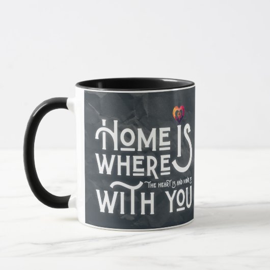 Romantic Soulmate Quote Heart Combo Mug マグカップ (左)