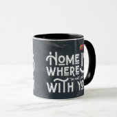 Romantic Soulmate Quote Heart Combo Mug マグカップ (正面右)