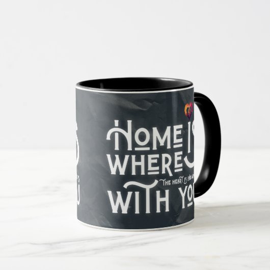 Romantic Soulmate Quote Heart Combo Mug マグカップ (正面右)