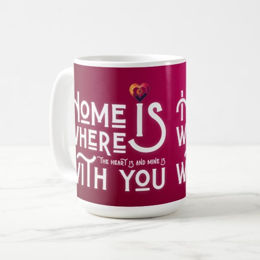 Romantic Soulmate Valentine's Day Two-Tone Mug コーヒーマグカップ (正面左)