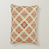 Romantic Southwestern Heart Pattern Peach & Sage アクセントクッション (裏面(縦))
