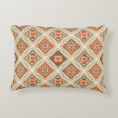 Romantic Southwestern Heart Pattern Peach & Sage アクセントクッション (裏面)
