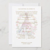 Romantic Spanish Quinceañera in Pink Shades  招待状 (裏面)