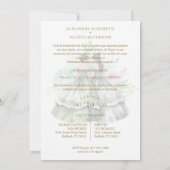 Romantic Spanish Quinceañeras Twins Green Shades 招待状 (裏面)