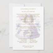 Romantic Spanish Quinceañeras Twins Purple Shades 招待状 (裏面)