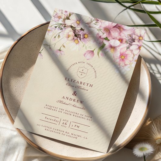 Romantic Spring Blossom Wedding 招待状