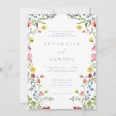 Romantic Spring Wildflower Garden Wedding 招待状 (正面)