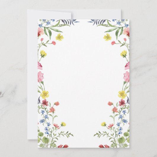 Romantic Spring Wildflower Garden Wedding 招待状 (裏面)
