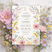 Romantic Spring Wildflower Meadow Wedding 招待状
