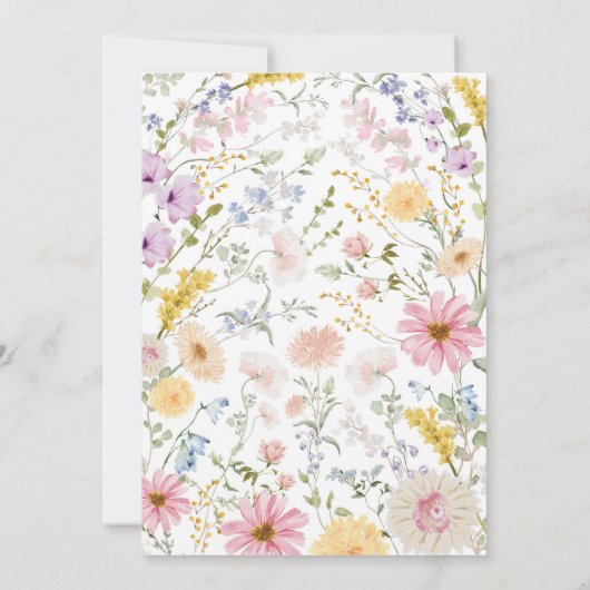 Romantic Spring Wildflower Meadow Wedding 招待状 (裏面)
