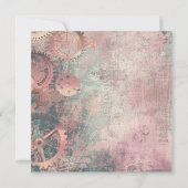 Romantic Steampunk Gears Wedding Invitation 招待状 (裏面)