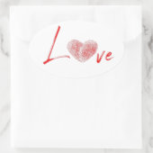 Romantic Stickers for Valentine’s Day 楕円形シール (バッグ)