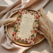 Romantic Strawberry Floral Bridal Shower 招待状