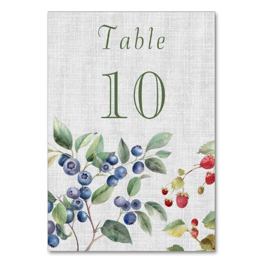 Romantic summer berries Wedding テーブルナンバー (正面)
