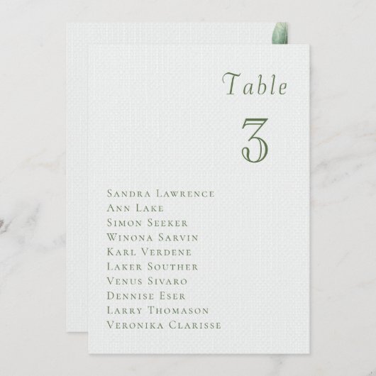 Romantic summer berries Wedding Table Seating Card 招待状 (正面/裏面)