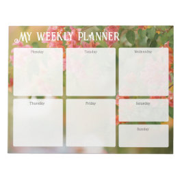 Romantic Summer Bougainvillea Weekly Planner ノートパッド