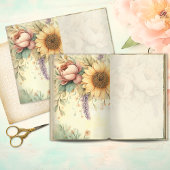 Romantic Sunflower & Blush Peony Junk Journal Page
